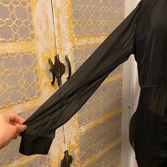 Free People Best of Both Worlds sheer black Blouse size M - Picture 7 of 13